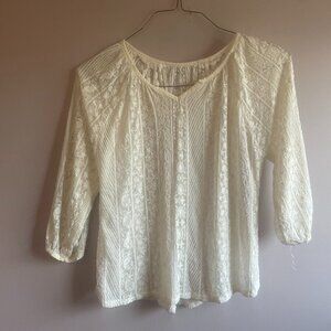 Custom-Tailored See-Through Off-White Summer Top